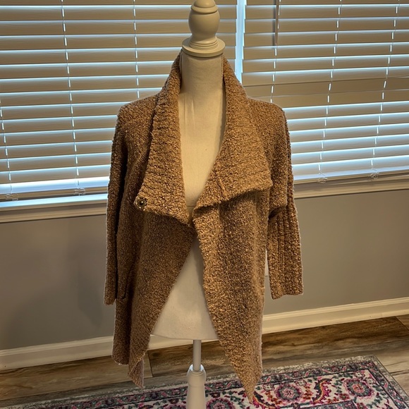 Design Lab mauve pink and black heather cardigan sweater with snap buttons - Picture 2 of 12